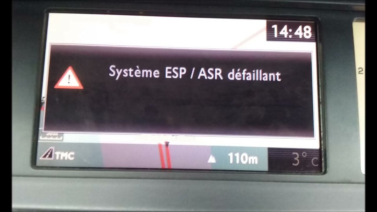 Voyant système ESP ASR défaillant, frein de parking défaillant, ESP OFF,  service