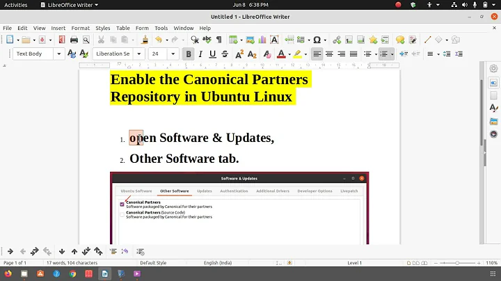 Enable the Canonical Partners Repository in Ubuntu os. (Linux)