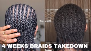 1 month old braid (cornrow)  takedown without BREAKAGE!!!