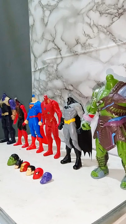Hulk vs Batman vs Ironman vs Superman vs Spiderman vs Thanos #marveltoys #hulk #superhero