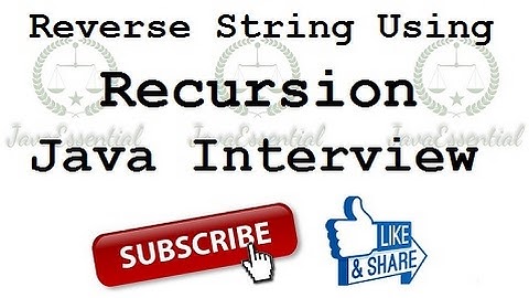 Reverse String Using recursion in java - Java Interview Question