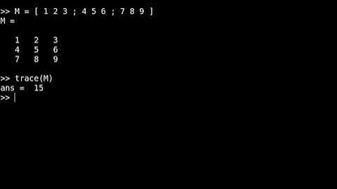 How to find the trace of a matrix in Matlab