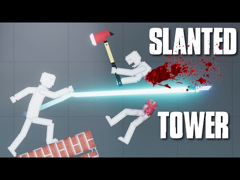 People fight each other on Slanted Tower