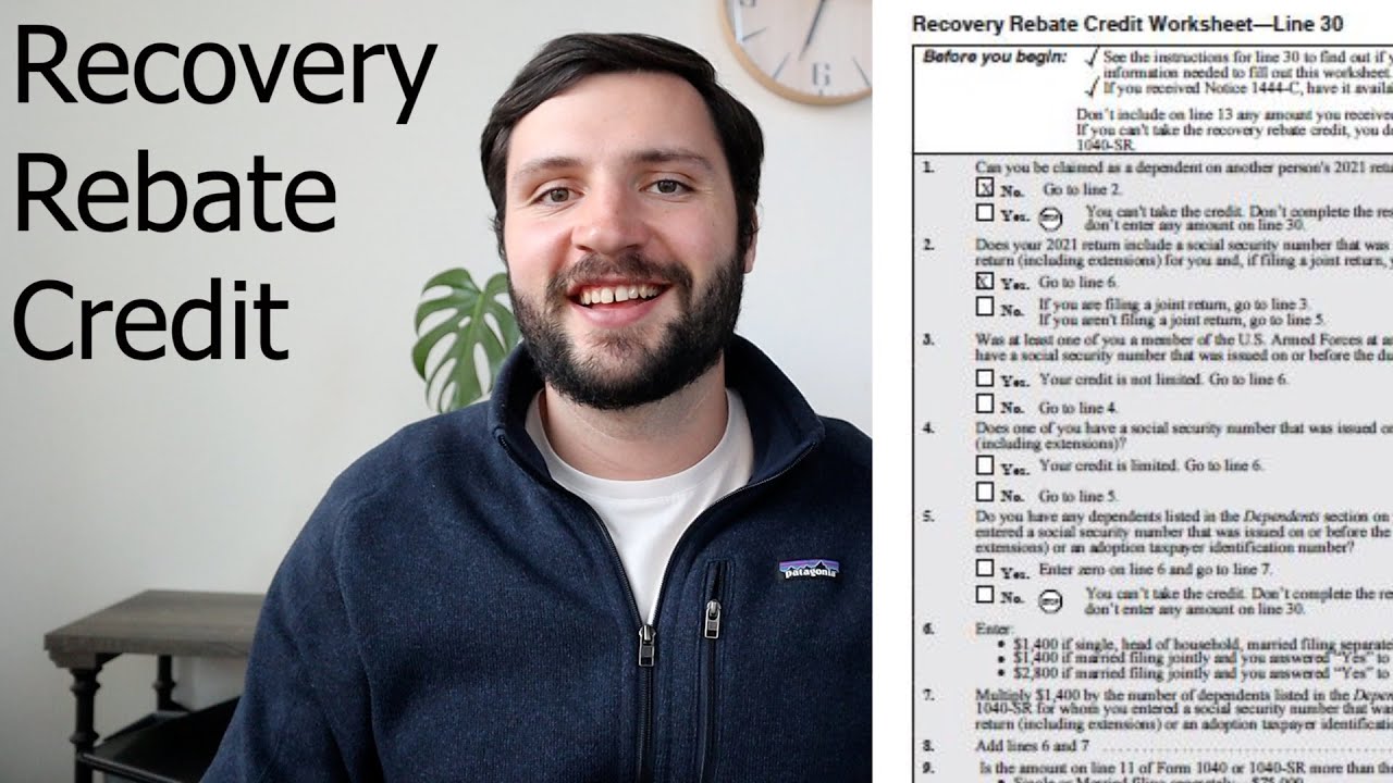 how-to-fill-out-the-recovery-rebate-credit-line-30-form-1040-youtube