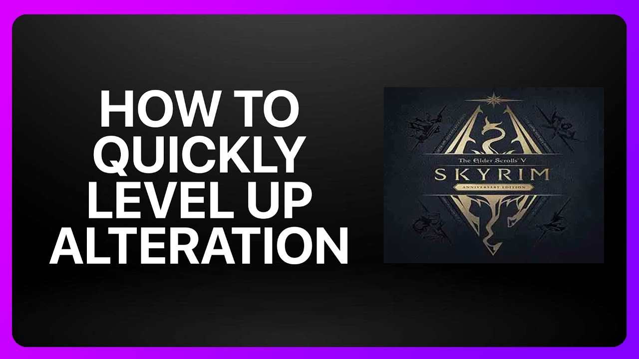 How To Quickly Level Up Alteration In Skyrim Tutorial YouTube
