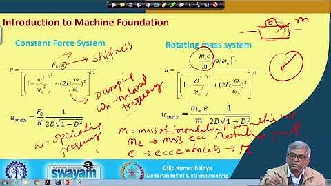 Lecture 57 : Introduction to machine foundation (Contd.)