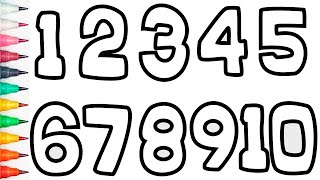 Learn numbers while drawing and coloring for kids