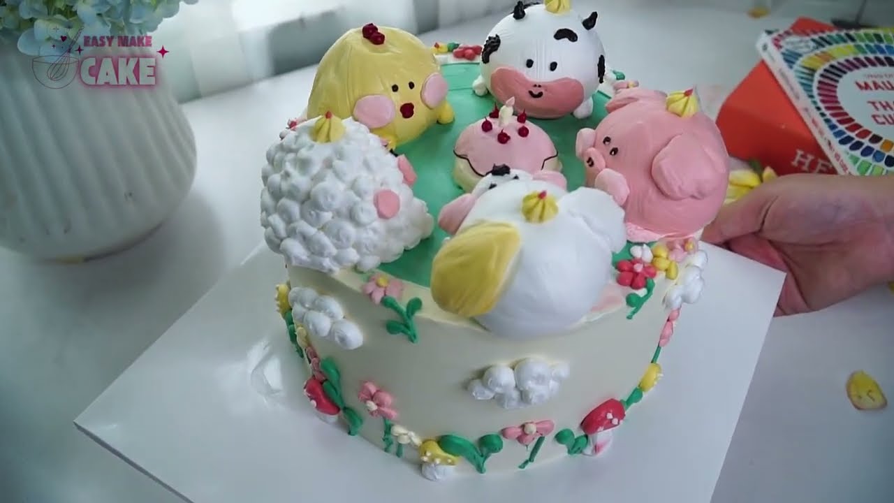 Creamy Cuteness Overload! 🐶🧁 Easy Animal Cake Toppers Anyone Can Make