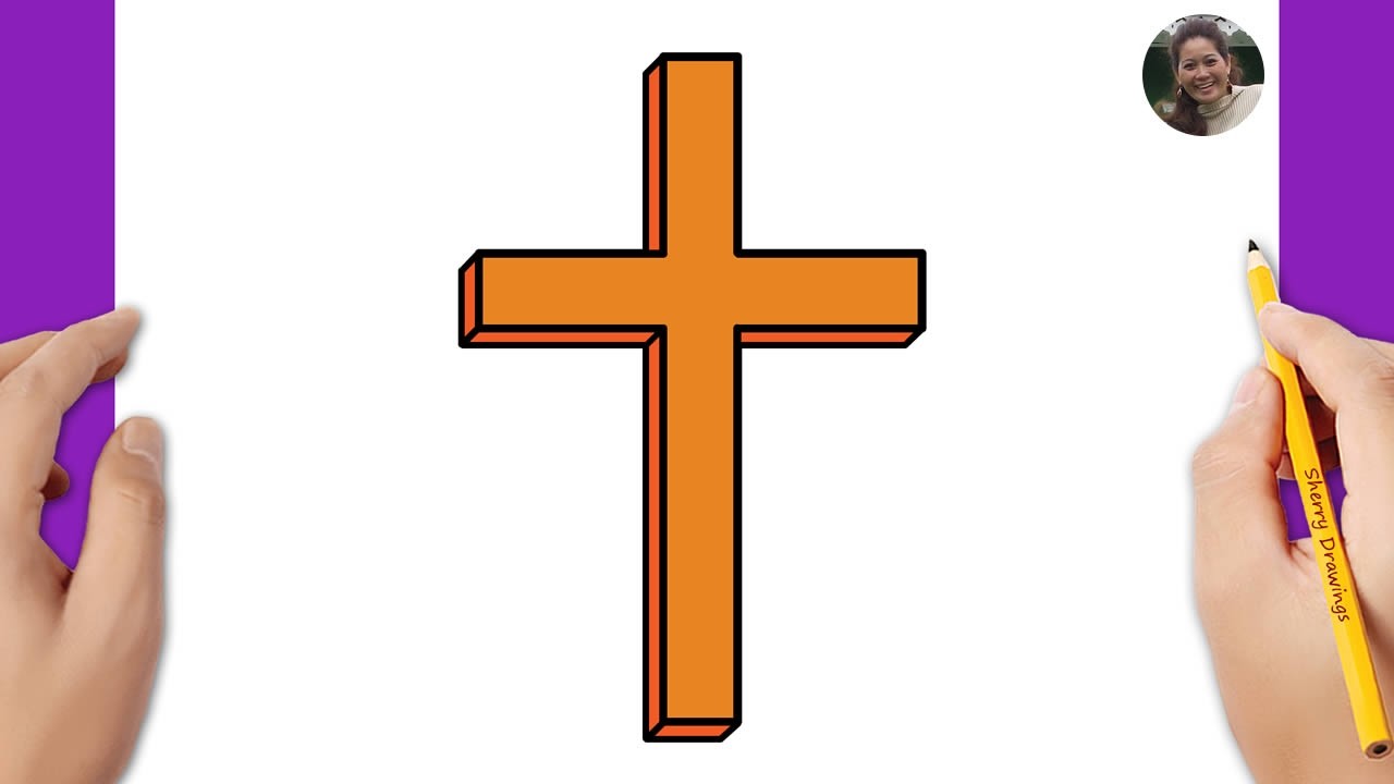 How to Draw a Cross in 3D Easy | Step by Step Cross Drawing - YouTube