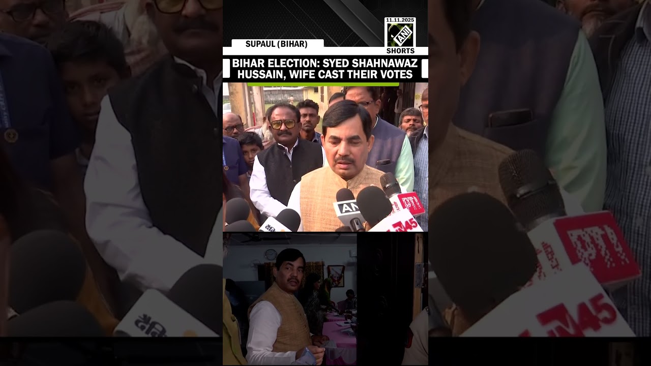 Bihar Election: BJP’s Syed Shahnawaz Hussain, wife Renu Hussain cast their vote in Supaul