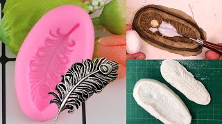 Homemade Peacock Feather silicon Molds for art and craft/ DIY silicon molds for clay and Rasin Art