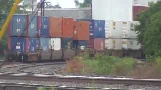 CSX Q157 Double Stack Train Hits The Horn