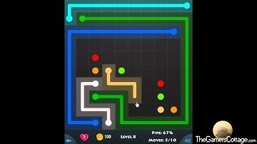 Flow Game Level - 878 [10x10] Jumbo Pack Connect the Dots