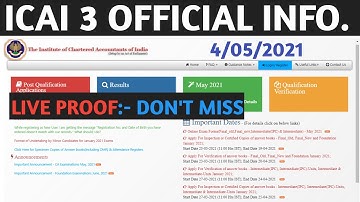 URGENT OFFICIAL INFO. ICAI EXAM JUNE 2021
