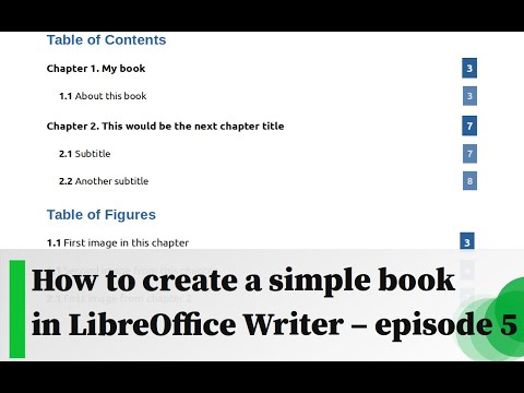 How to create a simple book in LibreOffice Writer - Episode 5 - YouTube