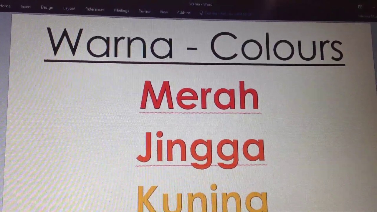 Colours in Indonesian - YouTube