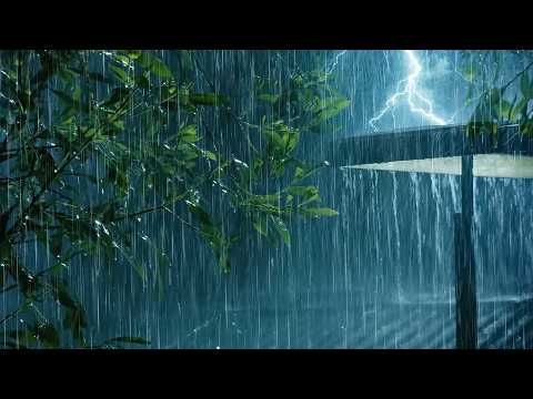 💤Fall into Deep Sleep in Minutes with Heavy Rainstorm on Tin Roof & Powerful Thunder on Rainy Night