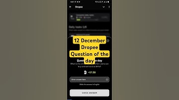 12 December Dropee Question of the day #dropee #shorts #shortsfeed