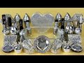 Wonderful 💍Silver GLITTER💍 Slime ASMR | Mixing Eyeshadow & Makeup Into Clear Slime...💎