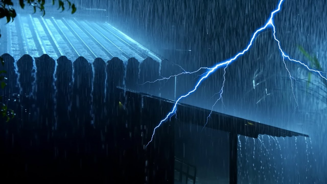 Goodbye Insomnia With Heavy Rain Sound | Rain And Thunder Sounds For Sleep In Dark Night ASMR.