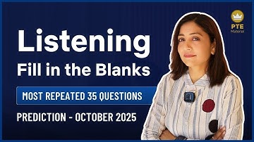 Listening Fill in the Blanks | Prediction Questions | October 2025 | PTE Listening | PTE with Tejal