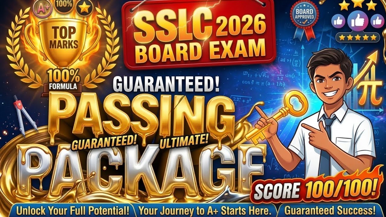 SSLC 2026 Math: Study ONLY This to Score 100/100! 🔑#boardexam #sslc2026 #passingpackage 