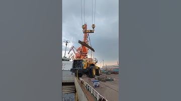 Massive Port Crane Lifts Heavy Vehicle | Unloading at Mega Port 🔥🚢#shorts