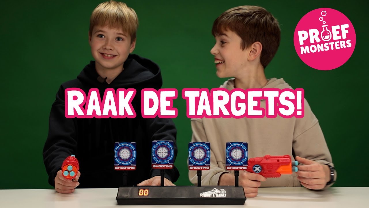 Proefmonsters testen de Puntentarget met Licht en Geluid