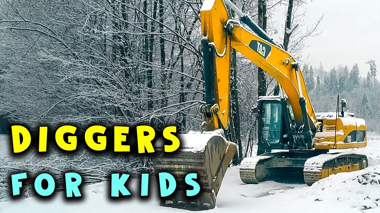 Christmas Diggers For Kids 🎄 Diggers In Snow ️ YouTube