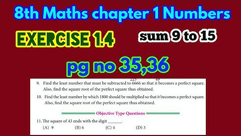 8th std Maths-chapter 1 Numbers- Exercise 1.4 sum 9 to 15 pg no 35,37