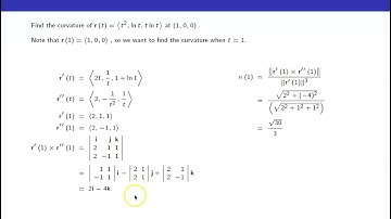 Finding Curvature of a Vector-Valued Function Example