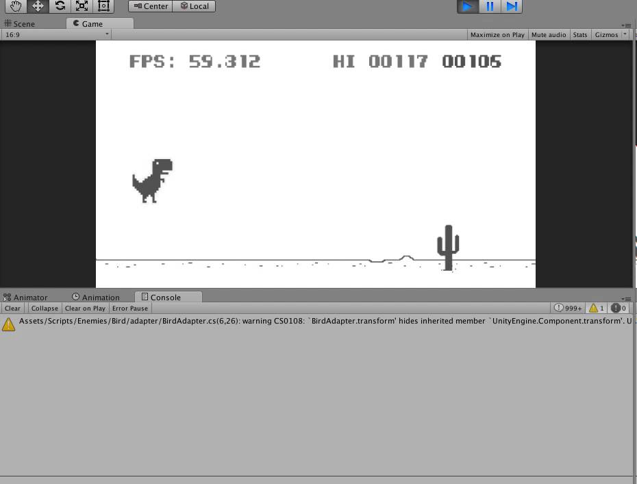 T-Rex Game Chrome - Unity 5.0 - GamePlay - YouTube