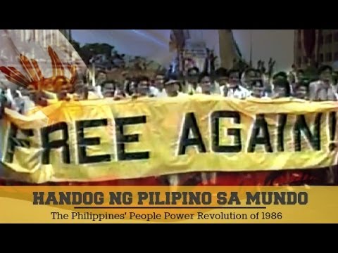 The NEW EDSA@25 VERSION IS NOW LIVE! - www.youtube.com In February 1986, the People of the Philippines showed the world how to restore democracy peacefully and through democratic ways. After twenty years of enduring the iron-fist rule of President Ferdinand Marcos and his flamboyant wife, Imelda - a rule that made many coin the term, 'Conjugal Dictatorship,' our people showed their anger towards the actions of the dictatorship, and that we, the Filipino People, are the only ones who can decide the destiny of our nation. For four days, Filipinos from many walks of life went out into the streets - realizing the stolen victory won by the dictator in the Snap Presidential Elections - calling for the return of democratic institutions and the full respect of human rights. Backed by the influential Catholic Church and the final break of the military from the regime, the millions of civilians who flocked to EDSA - the Epifanio de Los Santos Avenue - did not stand by and allow blood to flow in the streets, stopping armed tanks and soldiers by kneeling in front of them, some raising up rosaries and bibles, holding up statues of the Blessed Mother and instead of hiding from the soldiers, they gave them flowers and offered them comfort and nourishments. Seeing the indescribable power of the people, the Marcos dictatorship finally collapsed, sending President Marcos and his allies out of the country and into exile, and with the people finally snatched their victory, installed the <b>...</b>