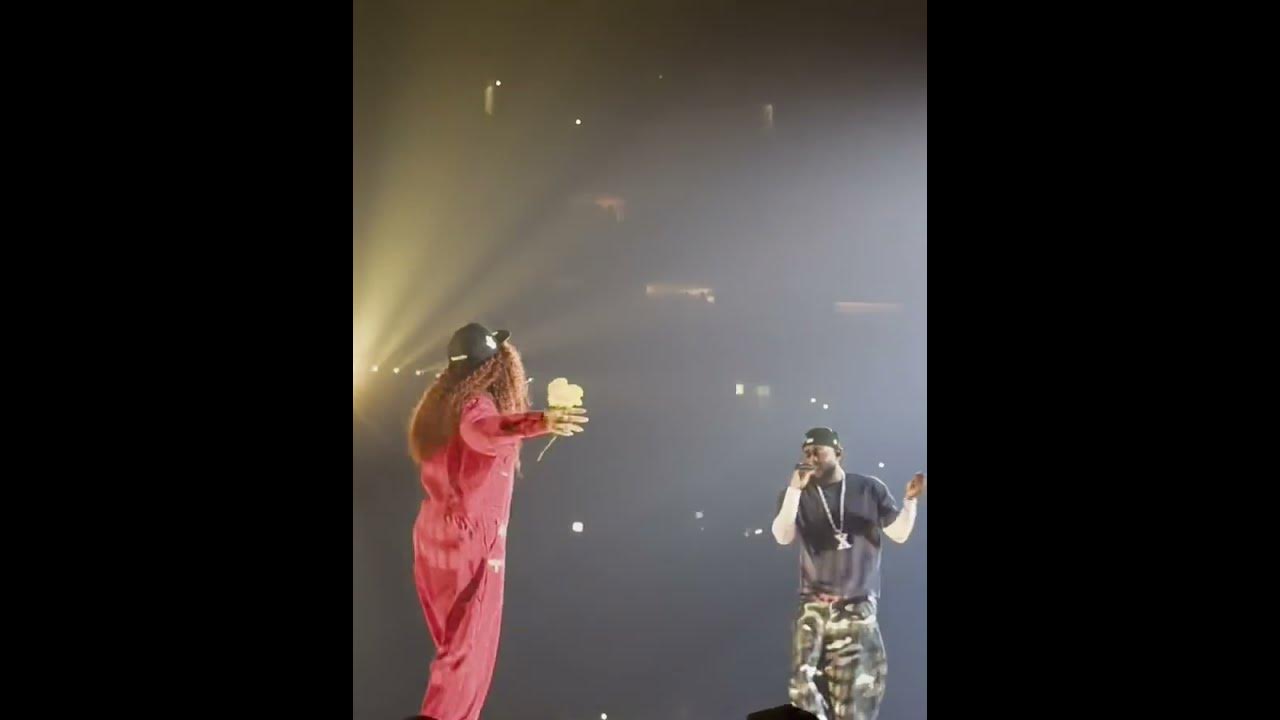 Kendrick Lamar & SZA - Luther Live @ Toronto SZA receives flowers from crowd💐 #GrandNationalTour Kendrick Lamar & SZA - Luther Live @ Toronto SZA receives flowers from crowd💐 #GrandNationalTour