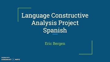 Part One- Spanish Contrastive Analysis Proj.