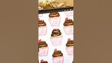 How to draw cupcakes on procreate in digital watercolor #procreate #digitalart #art #drawing