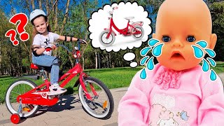 Видео про игры для детей. Ищем куклу Беби Бон и тестируем Велосипед NOVATRACK NOVARA. Игрушки детям