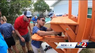 Roc Solid Foundation builds playset for Orange County 9-year-old boy diagnosed with cancer