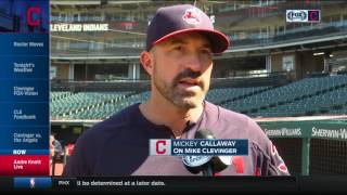 The tribe pitching coach before series vs. la.