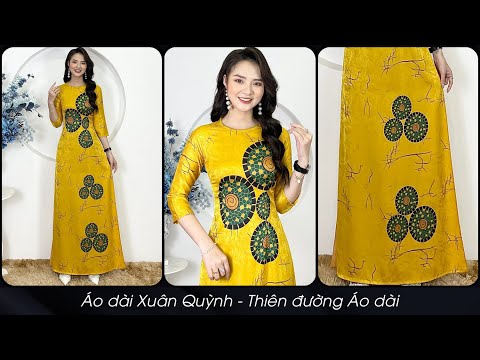 Video Áo Dài Truyền Thống Vàng Đồng Lụa Hải Đường Vân Gấm ????... - youtube