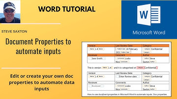 How to use document properties in Microsoft Word to automate inputs.  Doc properties