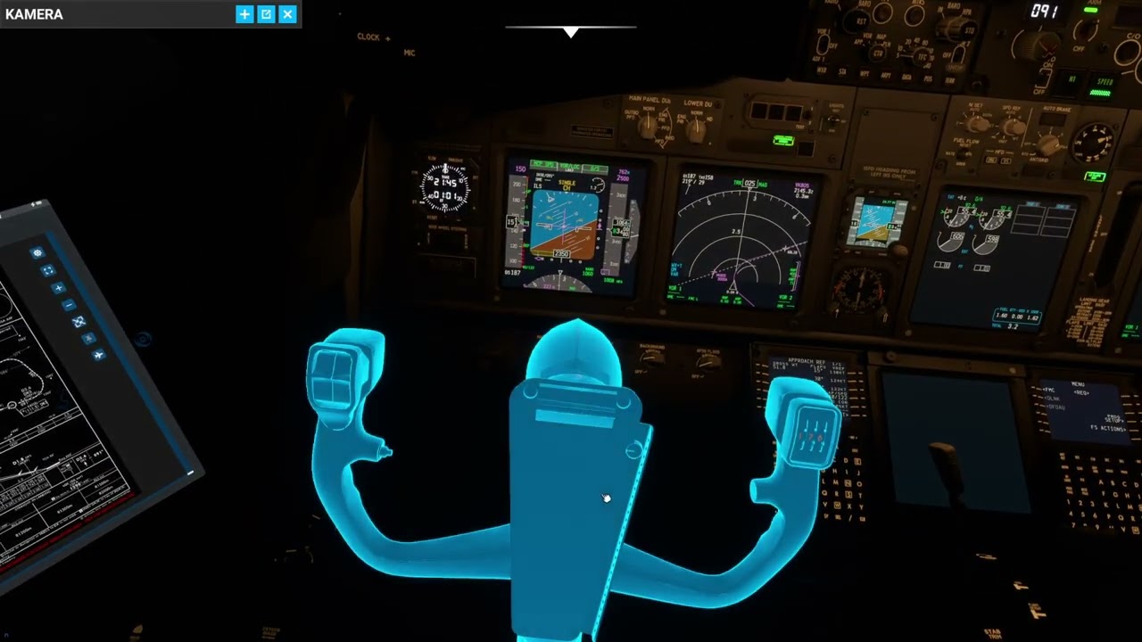 Microsoft flight simulator B737 turbulent landing in Kassel