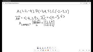 Area of Triangles Using 3D Vectors