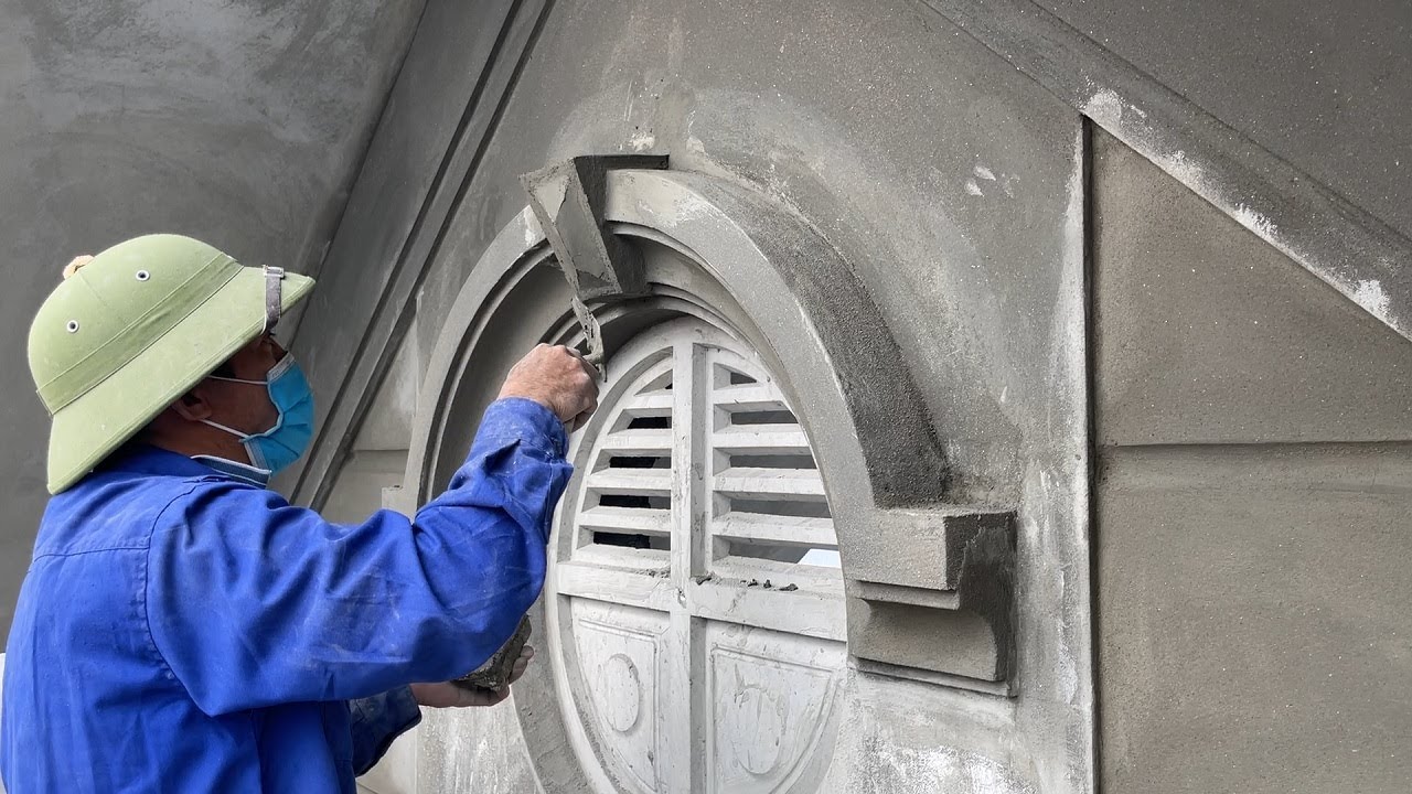 Amazing Techniques Construction Rendering Sand & Cement Decorative On ...