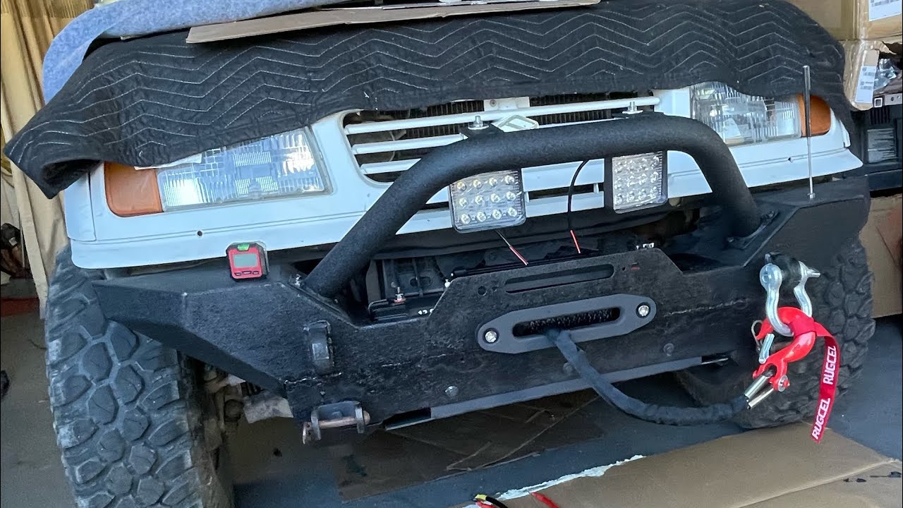 Jeep wrangler front bumper install on a Suzuki Sidekick