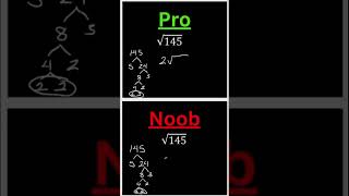 Pro vs Noob (Simplifying Radical 145) #sat #math #mathtrick
