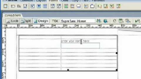 Dreamweaver Tutorial - Add a Form