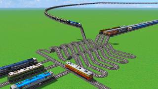 Longest Train vs. The Impossible Spiral Layout ZigZag Risky Tracks | @IndianRailroad-fl1xk screenshot 1