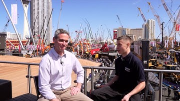Lucas Haddock talks to Jason Conklin, Caterpillar Senior Vice President at Conexpo 2023