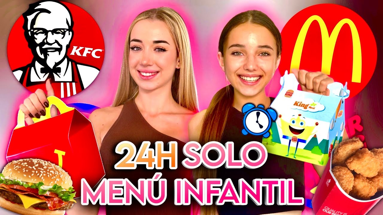 🍟 24 HORAS comiendo SOLO MENÚS INFANTILES 😋  ¡No podía más!